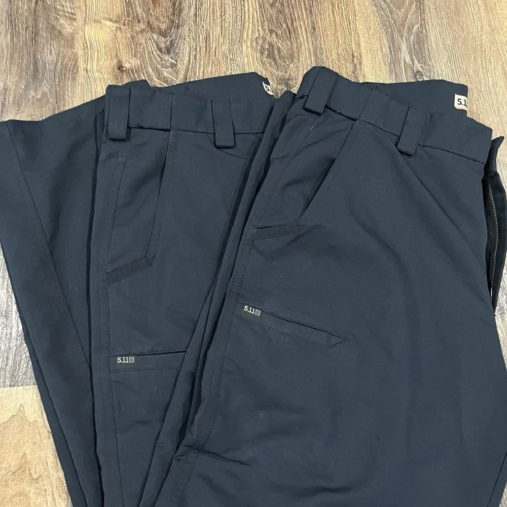 Lot of 2 5.11 Tactical Pants 34/34 Fast Tac Urban Lightweight Ripstop 74461 Navy